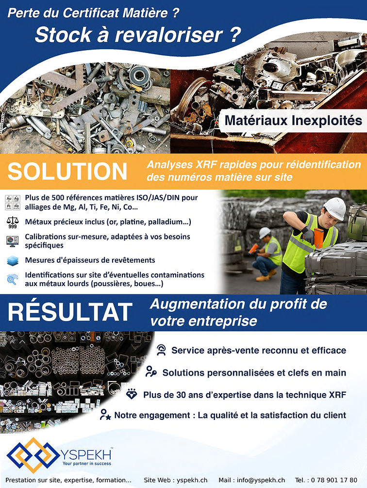 expert m&eacute;taux par microanalyse Suisse