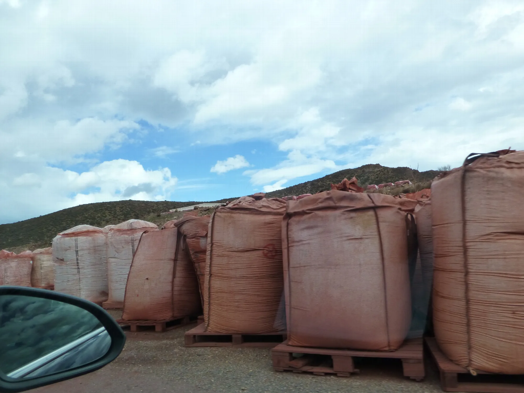 Big-bag de minerai de tantale. Espagne.